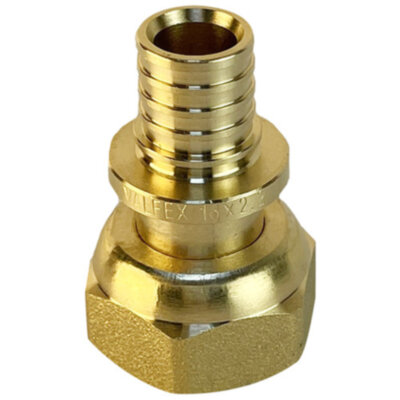 Соединитель надвижной VALFEX VF.422.EAF 3/4" Ду 16 Ру 16 с накидной гайкой под евроконус, латунный