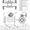 Кран шаровой Ридан RJiP Premium FF WG DN 100 PN 16 стальной стандартнопроходный фланцевый с ручным редуктором 2