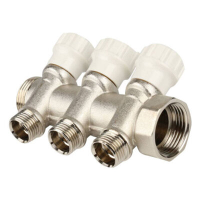 Коллектор распределительный ITAP 465 3 отвода ВР-НР 1"х1/2" DN 25 PN 10 с регулирующими клапанами