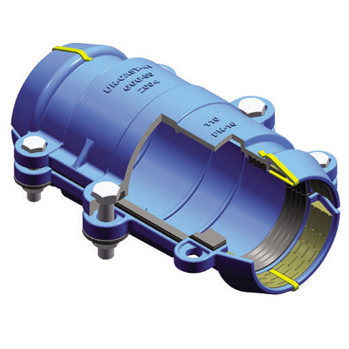 Муфта ремонтная для пластиковых труб UR-CAST UR-41 DE 140 мм PN 16 чугунная