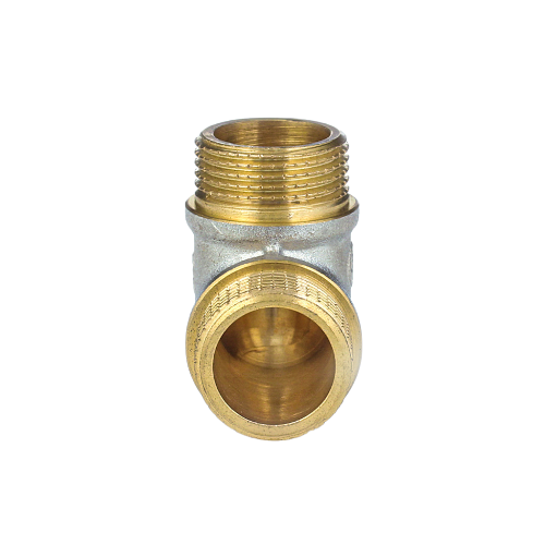 Угольник латунный Aquasfera 9005 DN 15 PN 40 резьба - 1/2'', покрытие - никель, с ребордой, резьбовой НР-НР, 9005-01 4