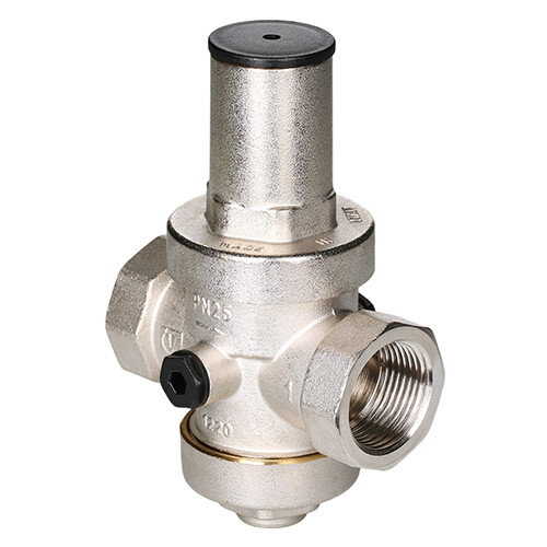 Редуктор давления VALTEC VT.086.NH.06 1'' DN 25 PN 25 поршневой, регулируемый, прямого действия, латунный с никелевым покрытием