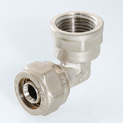 Угольник 90 градусов VALTEC VTm.352 ВР 1/2" DN 16x15 PN 10 латунный никелированный