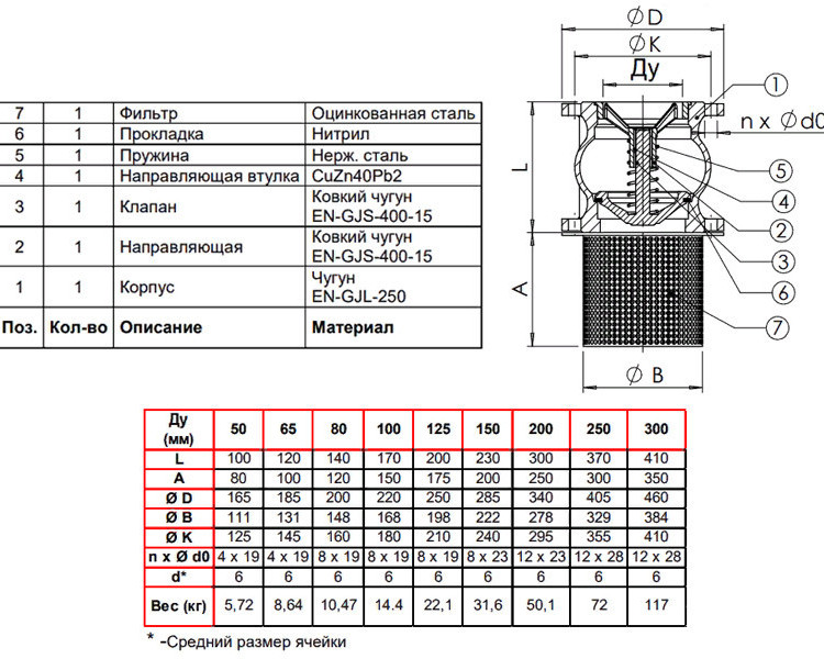 Клапан Tecofi CC3241 DN 125 обратный донный фланцевый PN 16 2