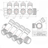 Коллектор распределительный VALTEC VTc.560.NE.060504 4 отвода ВР-НР 1"x3/4" DN 25 PN 10 с регулирующими клапанами 5