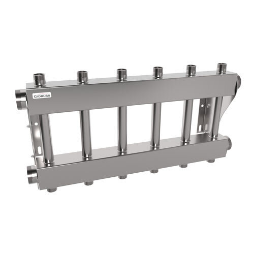 Коллектор распределительный GIDRUSS MKSS-250-6DU 6-ти контурный НР 2"x1" Ду 50 Ру 6 модульный