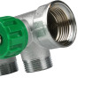 Коллектор распределительный FAR FK 3822 3 отвода ВР-НР 1"х3/4" DN 25 PN 16 с регулирующими клапанами плоское уплотнение 3