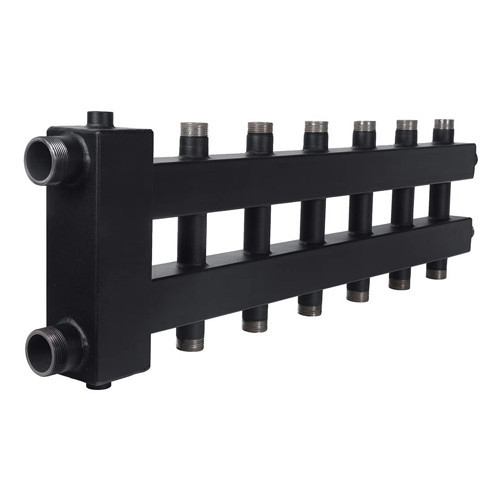 Коллектор распределительный ROMMER RDG-0018-024037 7-ми контурный НР 1"x1 1/2" Ду 40 Ру 4 дублёр компакт с гидравлическим разделителем 1