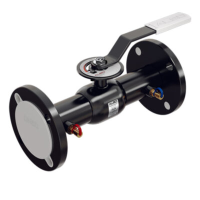 Кран шаровой ALSO КШ.Ф.BV.М.080.25-01 Ду 80 Ру 25 запорно-регулирующий фланцевый с ниппелями для подключения измерительного оборудования