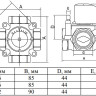 Клапан смесительно-разделительный VALTEC VT.MIX04.G.05 3/4" DN 20 PN 10 четырехходовой 2