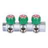 Коллектор распределительный STOUT SMB 6850 3 отвода ВР-НР 1"х3/4" DN 25 PN 16 с регулирующими клапанами 2