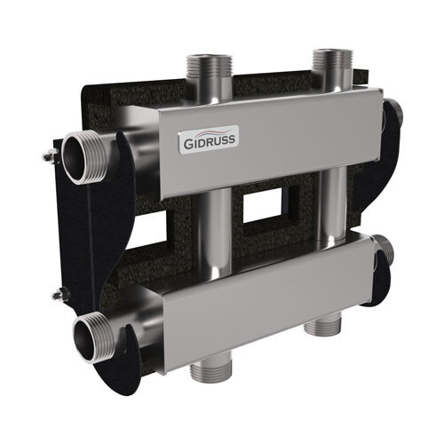 Коллектор распределительный GIDRUSS MKSS-60-3DU.EPP 3-х контурный НР 1" Ду 25 Ру 6 модульный в термоизоляции