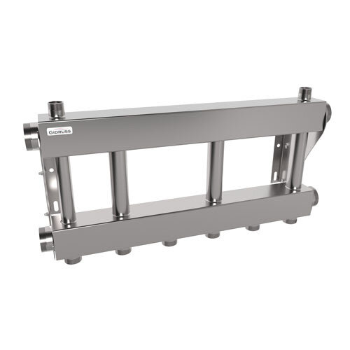 Коллектор распределительный GIDRUSS MKSS-250-3x25 3-х контурный НР 2"x1" Ду 50 Ру 6 модульный