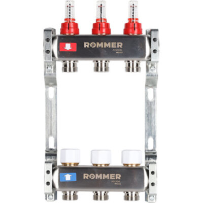 Коллектор ROMMER с расходомерами 3 выхода