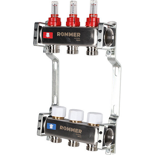 Коллектор ROMMER с расходомерами 3 выхода
