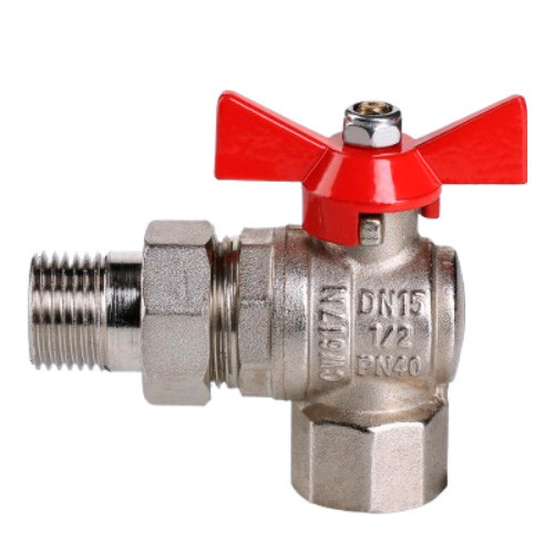 Кран шаровой VALTEC BASE 3/4" Ду20 Ру40 угловой с полусгоном VT.228.N.05 2