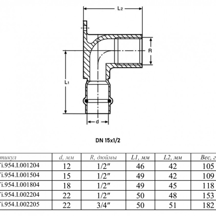 Водорозетка VALTEC VTi.954.I ВР 1/2" DN 15 PN 16 нержавеющая сталь 2