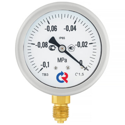 Вакуумметр РОСМА ТВ-320Р.00 (-0,1...0 МПа) Байонет Дкорп=63мм кл. 1,5 G1/4" виброустойчивый (готовый к гидрозаполнению) радиальный 00000033431