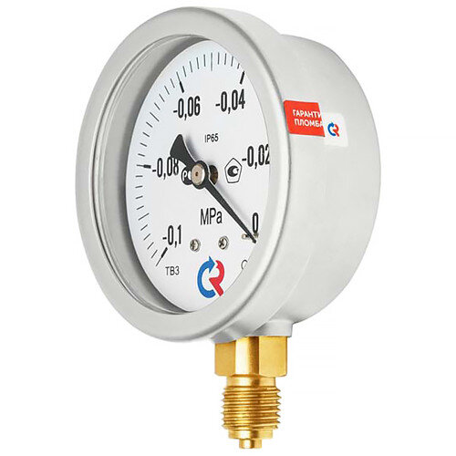 Вакуумметр РОСМА ТВ-320Р.00 (-0,1...0 МПа) Байонет Дкорп=63мм кл. 1,5 G1/4" виброустойчивый (готовый к гидрозаполнению) радиальный 00000033431