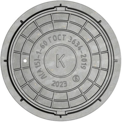 Люк чугунный легкий Л(А15)-КК-1-60 для кабельной канализации ГОСТ 3634-2019