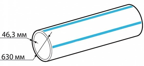 Труба ПНД 630х46,3 SDR 13,6 ПЭ 100 ГОСТ 18599-2001 питьевая