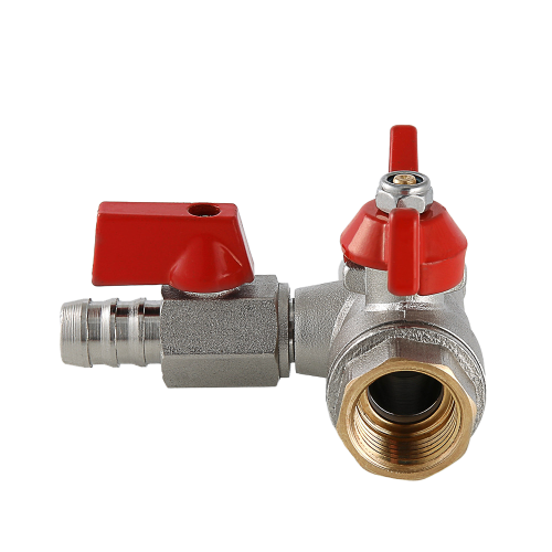 Кран шаровой VALTEC 1/2" Ду15 Ру40 с обратным клапаном и дренажом VT.248.N.04