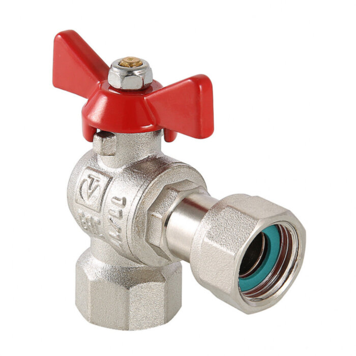 Кран шаровой VALTEC 3/4" Ду20 Ру40 угловой с накидной гайкой и внутренней резьбой VT.266.N.0505
