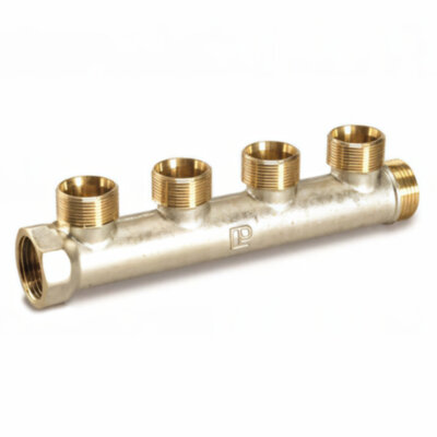 Коллектор распределительный Luxor CP 424 4 отвода ВР-НР 1"х1/2" DN 25 PN 10 без регулировки