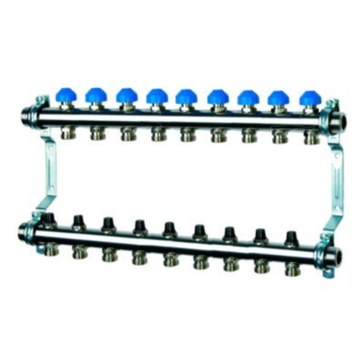 Коллекторная группа Watts HKV 2010-VA 9-ти контурный НР 1"x3/4" DN 25 PN 6 с регулирующими клапанами