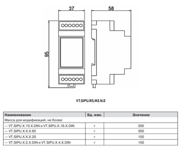 Счётчик импульсов VALTEC VT.SIPU.RS.M2.N.0 RS-485 2 канала проводной