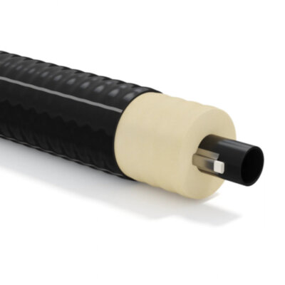 Незамерзающая гибкая труба в ППУ изоляции ТВЭЛ-ЭКОПЭКС-ХВС 25х2,0/75 с кабель-каналом