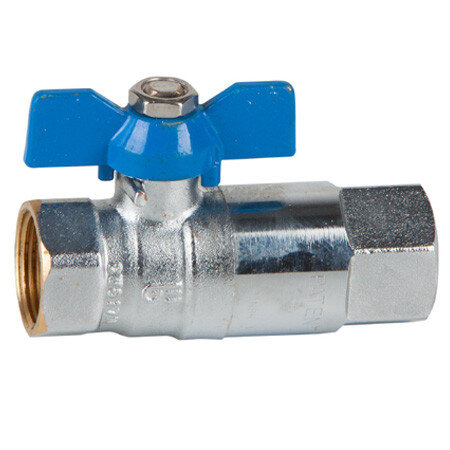 Кран шаровой с обратным клапаном Genebre 3123 Ду25 Ру25 латунный резьбовой ВР/ВР ручка-бабочка