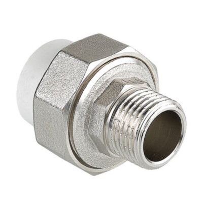 Соединение разъёмное VALTEC VTp.761 НР 1 1/2" DN 50x40 PN 25 с накидной гайкой комбинированное полипропиленовое