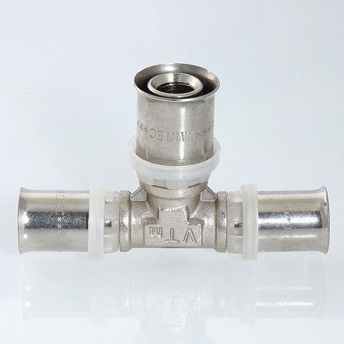 Тройник VALTEC VTm.231 DN 16 PN 10 латунный никелированный 3
