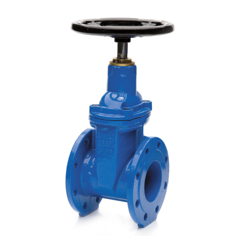 Задвижка GROSS DN 125 PN 10/16 фланцевая с обрезиненным клином с маховиком короткая
