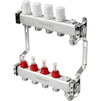 Коллекторная группа Pro Aqua 4 выхода с расходомерами