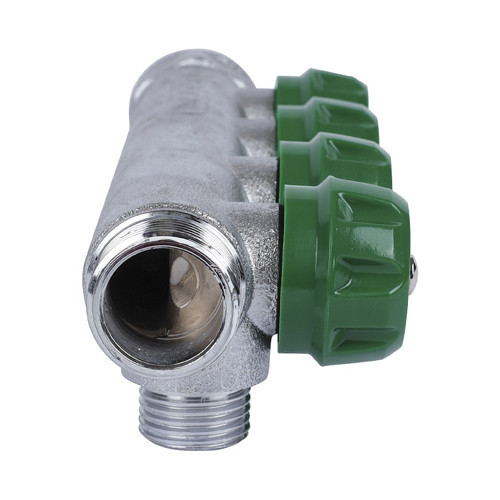 Коллектор распределительный STOUT SMB 6850 4 отвода ВР-НР 3/4"х1/2" DN 20 PN 16 с регулирующими клапанами 3