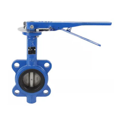 Затвор Kvant Ду 200 Ру 16 дисковый поворотный межфланцевый корпус-чугун GG25 диск-нержавеющая сталь NBR с рукояткой