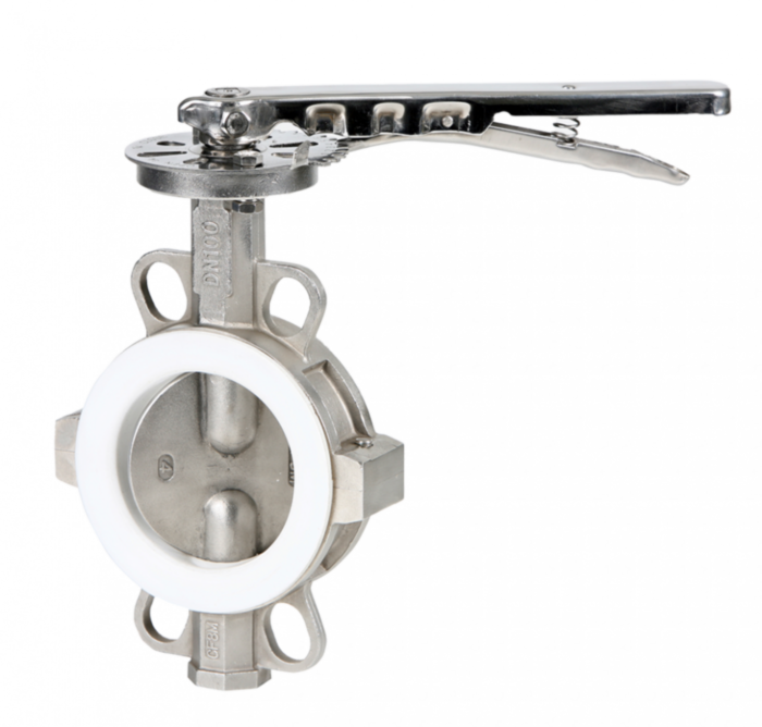 Затвор дисковый поворотный нержавеющий Genebre 2104 Ду65 Ру10 межфланцевый