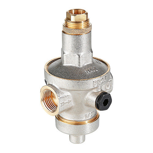 Редуктор давления VALTEC VT.085.N.0507 3/4'' DN 20 PN 25 мембранный, прямого действия, с демпферной камерой, латунный с никелевым покрытием