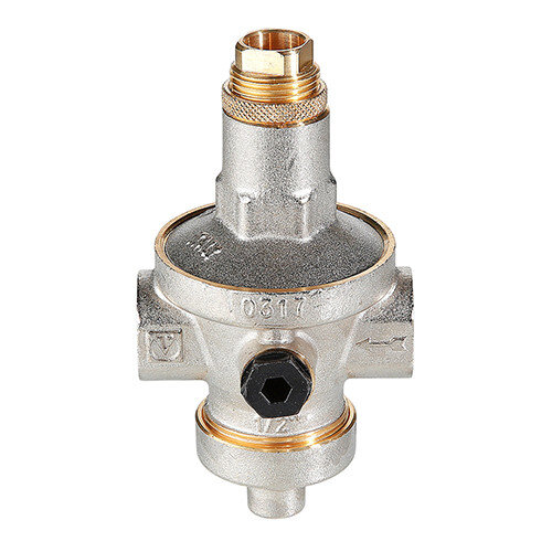 Редуктор давления VALTEC VT.085.N.0507 3/4'' DN 20 PN 25 мембранный, прямого действия, с демпферной камерой, латунный с никелевым покрытием