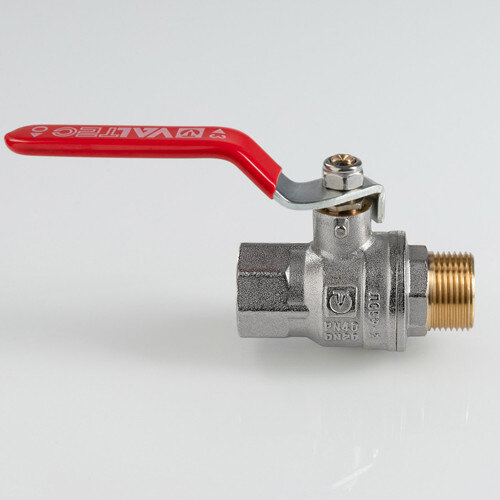 Кран шаровый VALTEC VT.415 ГОСТ Р 59553-2021 ВР-НР 1/2" DN 15 PN 40 никелированный латунный