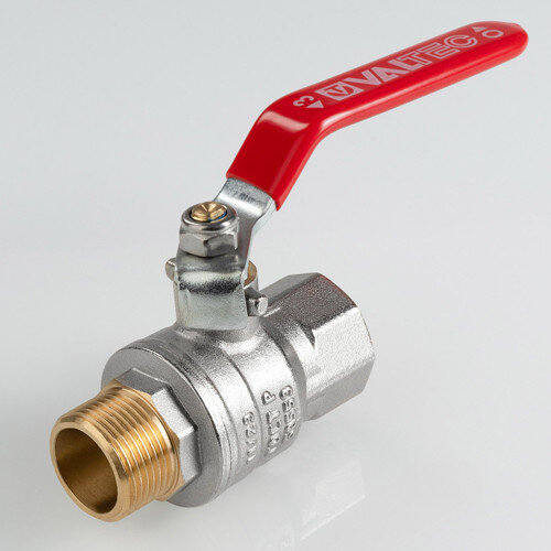 Кран шаровый VALTEC VT.415 ГОСТ Р 59553-2021 ВР-НР 1/2" DN 15 PN 40 никелированный латунный