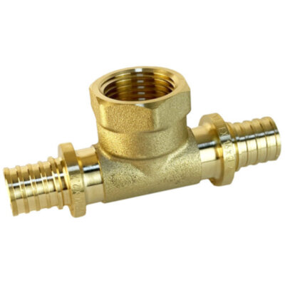 Тройник надвижной VALFEX VF.432.AF ВР 3/4" Ду 20х20 Ру 16 переход на внутреннюю резьбу, латунный