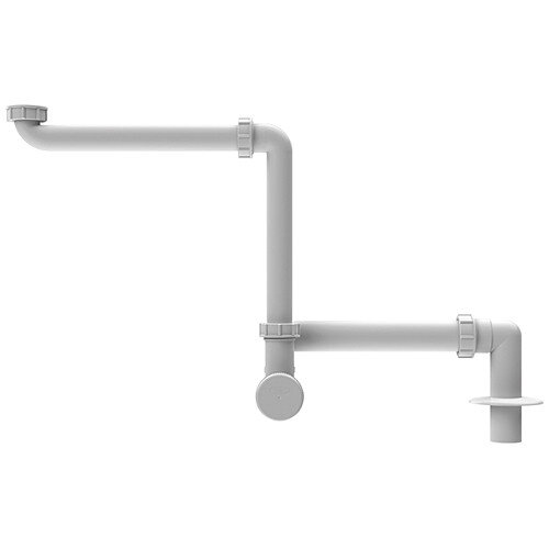 Компактный сифон для умывальников HL137.1/40 DN40х5/4" с прочисткой-грязесборником, вертикальный выпуск