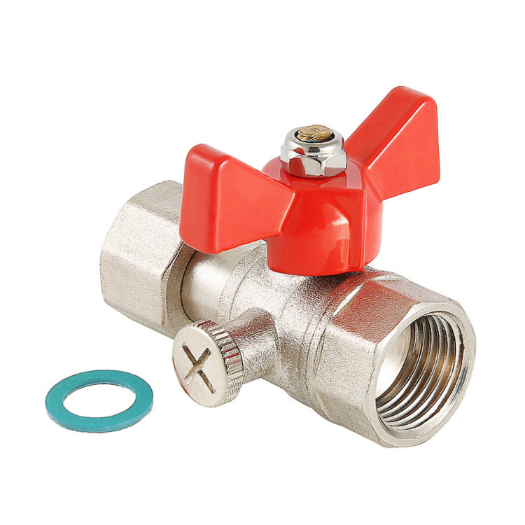 Кран шаровой VALTEC Ду15 (1/2" х 3/8") Ру16 для подключения манометра с внутренней резьбой VT.807.N.0403 1
