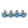 Коллектор распределительный STOUT SMB 6849 4 отвода ВР-НР 3/4"х1/2" DN 20 PN 16 с регулирующими клапанами плоское уплотнение 2