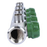 Коллектор распределительный STOUT SMB 6849 4 отвода ВР-НР 3/4"х1/2" DN 20 PN 16 с регулирующими клапанами плоское уплотнение 3