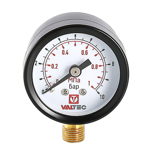 Манометр-индикатор VALTEC VT.TM40.DC.01 1/8'' (0…6 бар) Дкорп=40мм пружинный радиальный, нижнее подключение 3