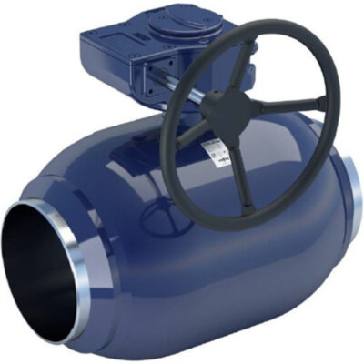 Кран шаровой NAVAL 234480 DN 500 PN 25 стальной полнопроходный под приварку с редуктором